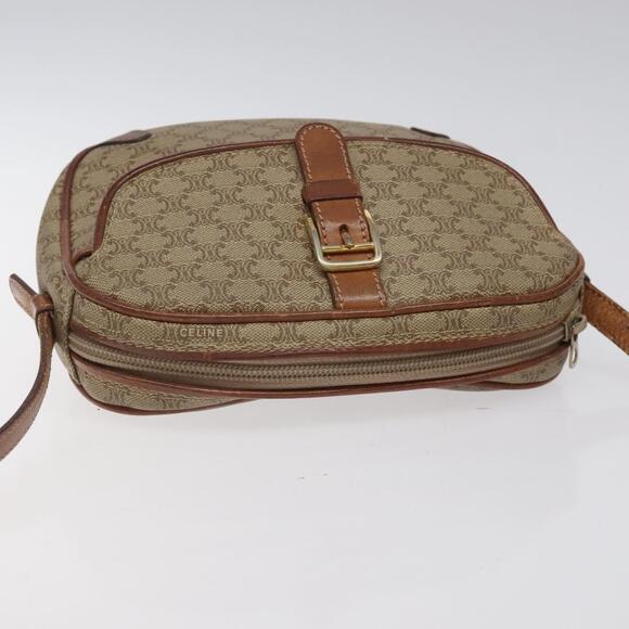 CELINE Macadam Canvas Shoulder Bag Beige Gold - Picture 6 of 12